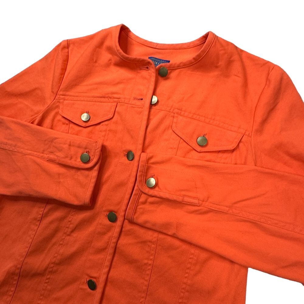Pendleton Jacket‎ Women's Size Medium Orange Butt… - image 3
